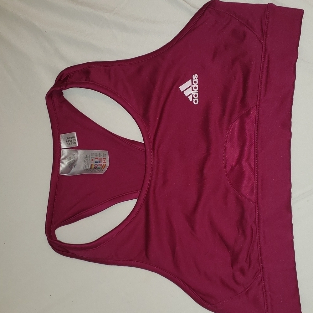Adidas Magenta Pink Purple Trifoil Sports Bra